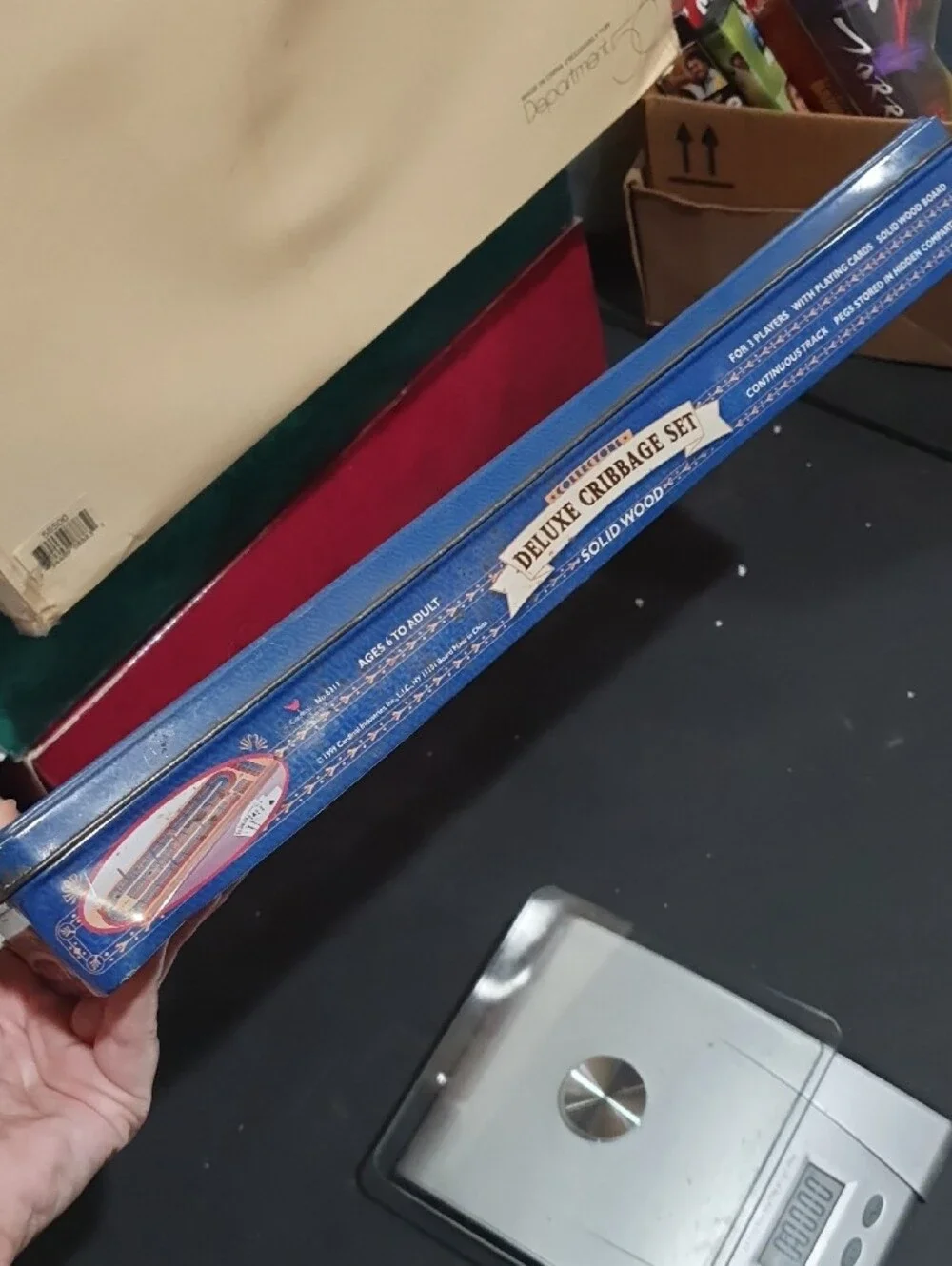 Deluxe Cribbage Set - Blue Solid Wood Box